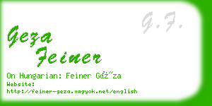 geza feiner business card